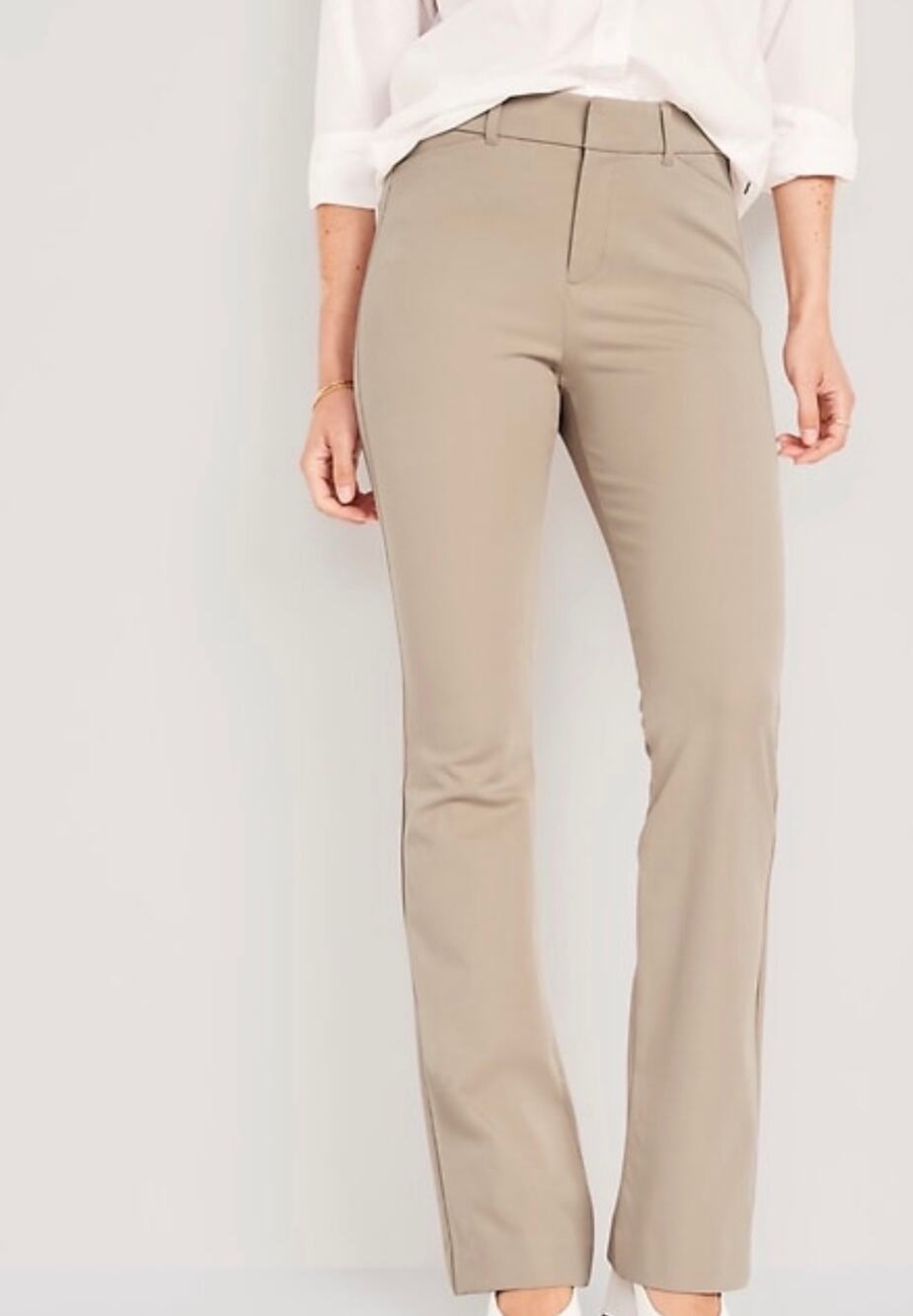 NWT Old Navy high rise pixie flare tan pant size 10